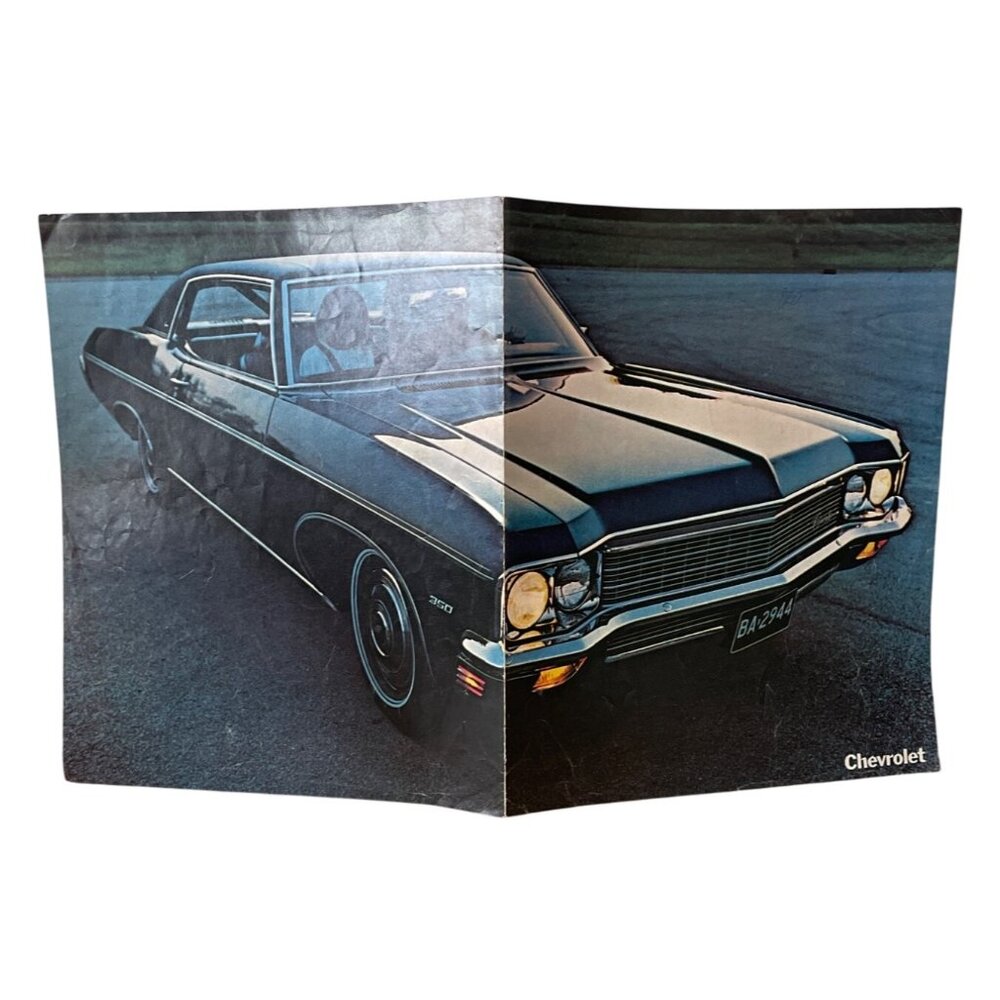 Vintage 1970 Chevrolet Impala Caprice Bel Air Poster Sales Brochure Chevy Cars
